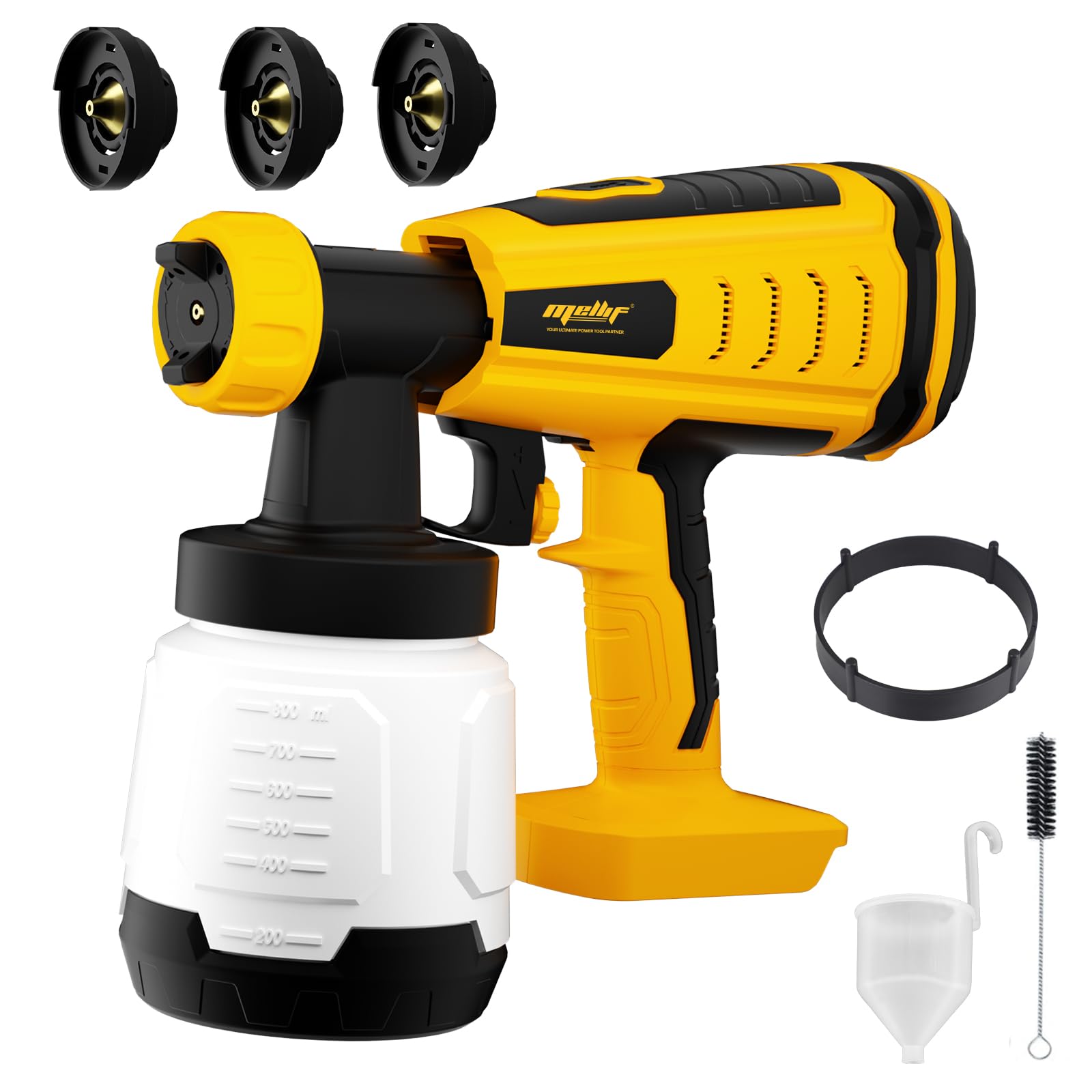 Cordless Paint Sprayer, Mellif Upgraded HVLP Brushless Spray Gun